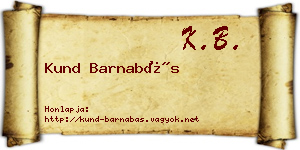 Kund Barnabás névjegykártya